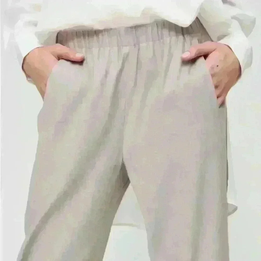 Babaton Aritzia Dexter Lightweight  Linen Pant Light Gray Trousers size XS‎ - Picture 4 of 6